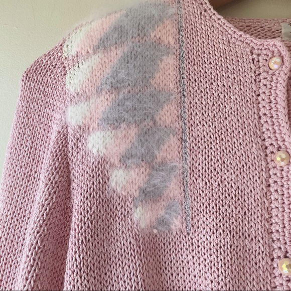 Vintage 1980’s Custom Knit Pink Two Piece Sweater and Skirt Set - Picture 7 of 15